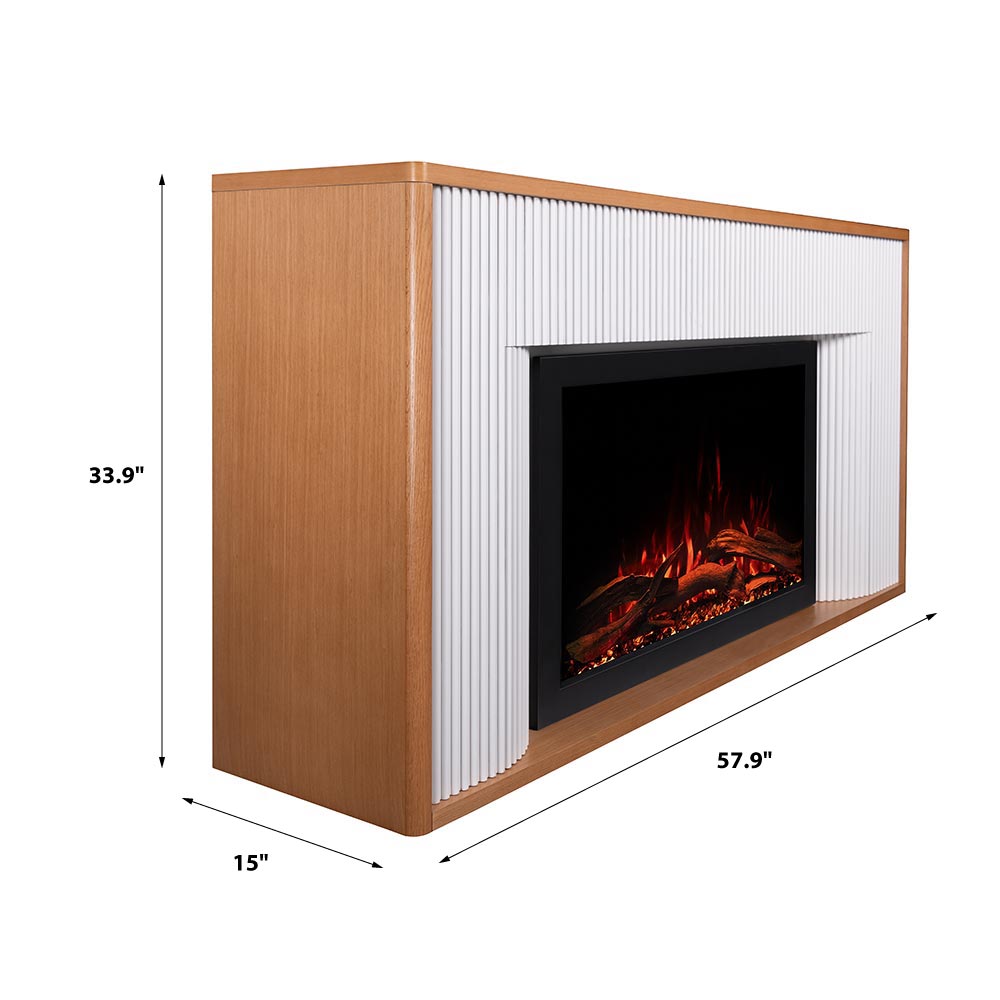 Arrie Fluted Mantel & 33" Firebox line art