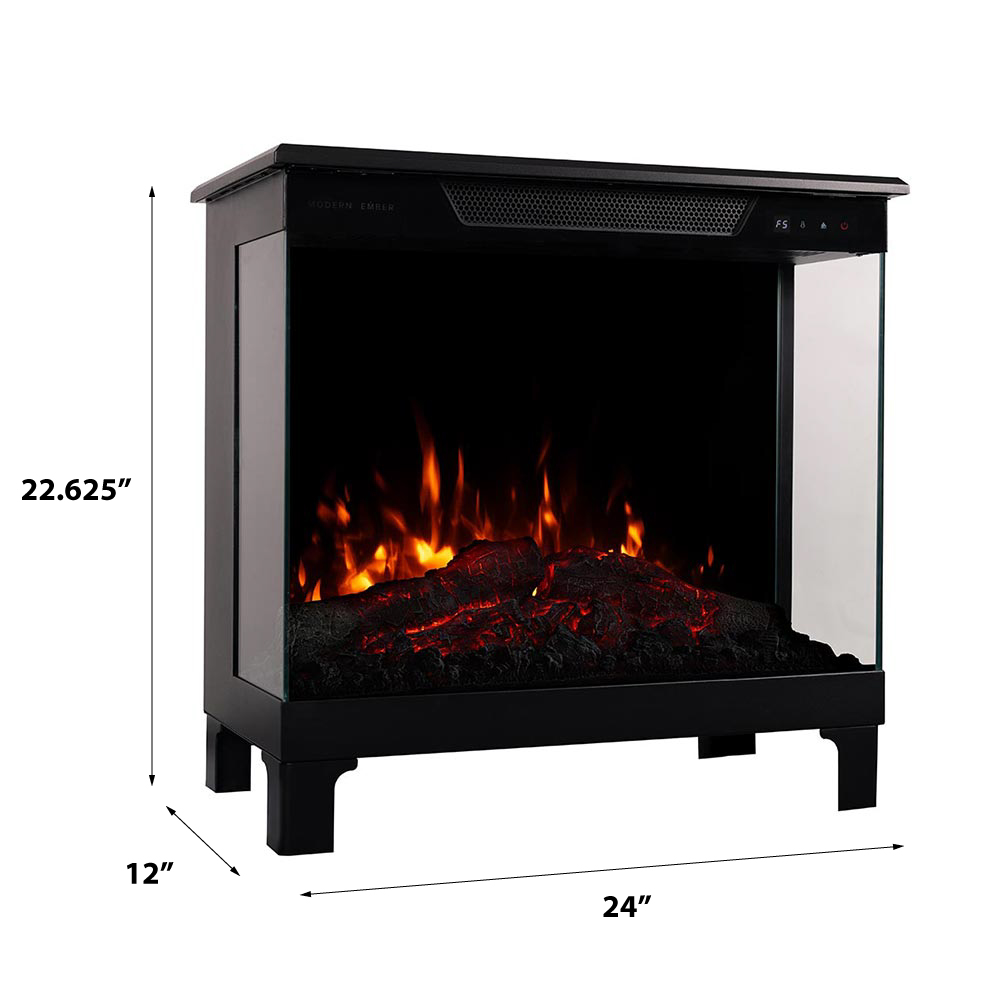 24" Skyline Smart 3-Sided Freestanding Electric Stove line art